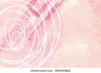 Fondo rosa de pintura de color abstracto vectorial. Razo de pincel abstracto dibujado a mano. Elementos de acuarela.