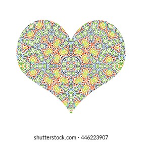 Vector abstract color pattern heart on white background