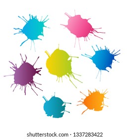 Vector abstract color watercolor on white background.The black splashing on the paper. Hand drawn.