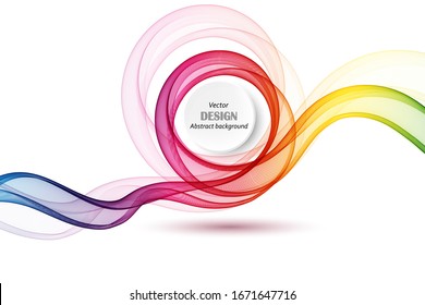 
Vector abstract color wave background, rainbow wave design