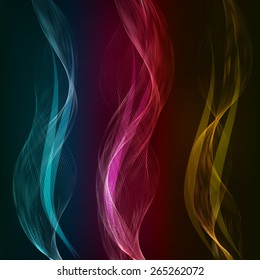 Vector Abstract color waves design element. Set banner