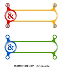 vector abstract colored frame and ampersand