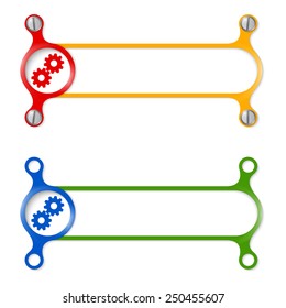 vector abstract colored frame and cogwheels