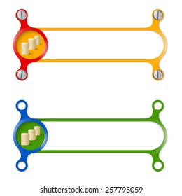 vector abstract colored frame and coin