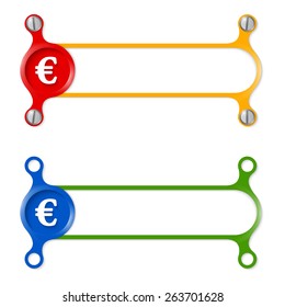 vector abstract colored frame and euro symbol