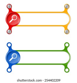 vector abstract colored frame and magnifier