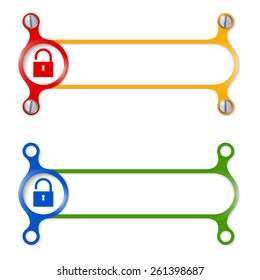 vector abstract colored frame and padlock