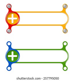 vector abstract colored frame and plus symbol