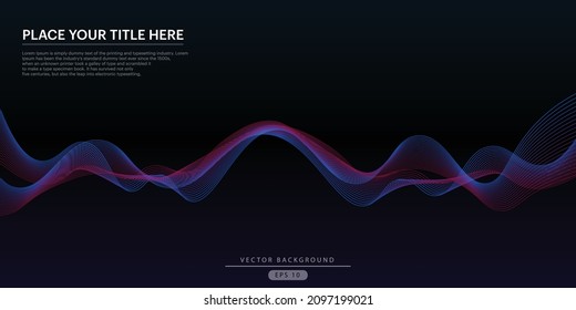 Vector abstract colored line art background Curved dynamic waves, Illustration suitable for Backdrop design