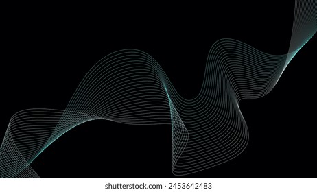 Vector abstract colored line art background, colorful shiny waves with lines and created using blend tool, Illustration 