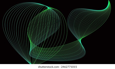 Vector abstract colored line art background, Illustration suitable for Backdrop , Green, Blue and Black