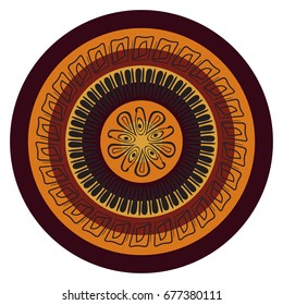 Vector abstract colored mandala in African style