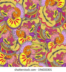 Vector abstract colored pattern with floral ornament.  Cinco de mayo
