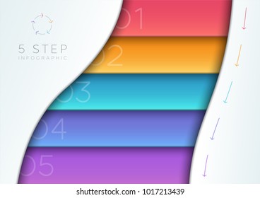 Vector Abstract Colorful 3d Banner List 1 to 5 Template