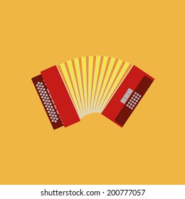 Vector Abstract Colorful Accordion Isolated On Color Background 