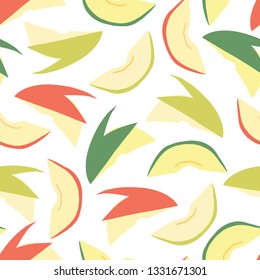 Vector Abstract Colorful Apple Slices Seamless Pattern