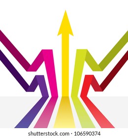vector abstract colorful background with arrows. vector business illustration.