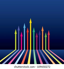 vector abstract colorful background with arrows. vector blue business illustration.