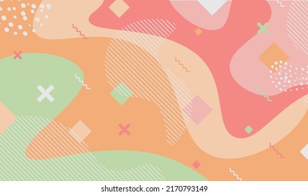 Fondo de color abstracto vectorial con manchas y formas onduladas, signos geométricos.