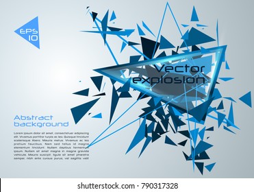 Vector abstract colorful background with blue vector explosion