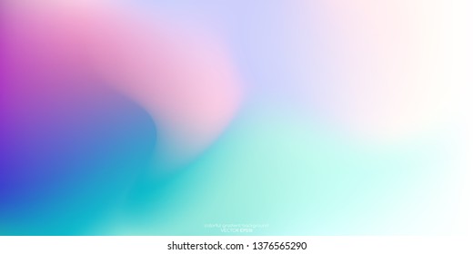 Vector abstract colorful background blurred gradient pastel color palette. Curved shape.