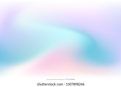 Vector abstract colorful background blurred gradient pastel color palette with curve shape pattern.