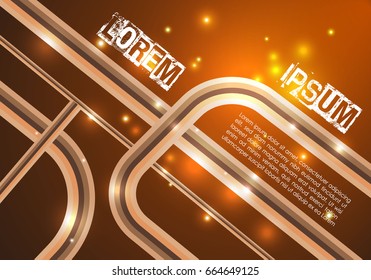Vector abstract colorful background with brown lines