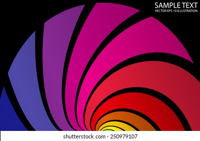 Vector abstract colorful background circular template - Vector color abstract background striped illustration