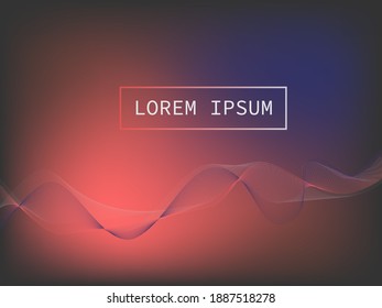 Vector abstract colorful background with a colored dynamic waves, line and particles,text title 