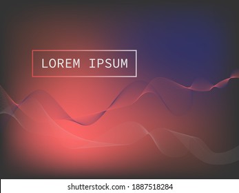 Abstrakter, bunter Hintergrund mit farbigen dynamischen Wellen, Linien und Teilchen,Texttitel 