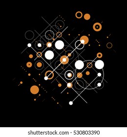 Vector abstract colorful background created in Bauhaus retro style. Modern geometric composition can be used as templates and layouts.