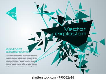 Vector abstract colorful background with cyan vector explosion