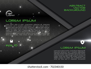 Vector abstract colorful background with geometric shape and green text