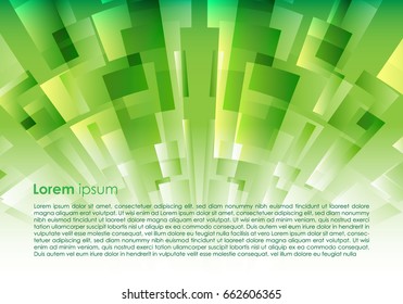 Vector abstract colorful background in green color with rectangles