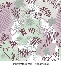 Vector abstract colorful background illustration. minimalistic soft colors wallpaper design with scribbles