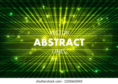 Vector abstract colorful background with lines in green color