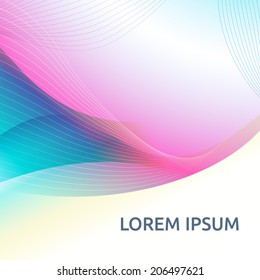 Vector abstract colorful background of lines and waves