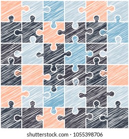 Vector Abstract colorful background made from puzzle pieces