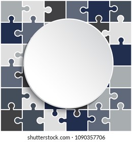 Vector Abstract colorful background made from puzzle pieces. Place for your text
