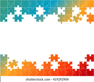 Vector Abstract colorful background made from white puzzle pieces and place for your content