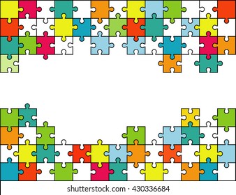 Vector Abstract colorful background made from white puzzle pieces and place for your content.