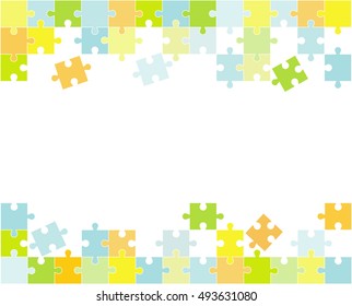 Vector Abstract colorful background made from white puzzle pieces and place for your content.