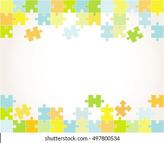 Vector Abstract colorful background made from white puzzle pieces and place for your content.