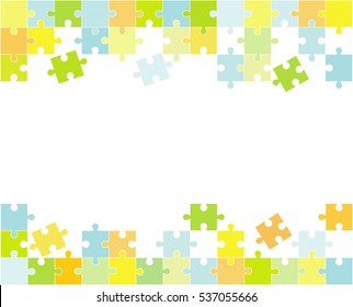 Vector Abstract colorful background made from white puzzle pieces and place for your content.