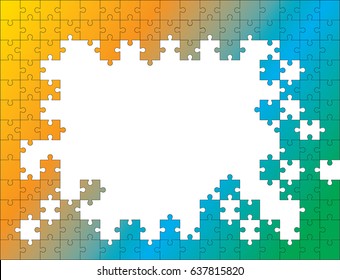 Vector Abstract colorful background made from white puzzle pieces and place for your content.