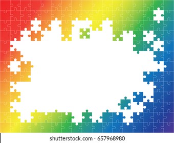 Vector Abstract colorful background made from white puzzle pieces and place for your content.