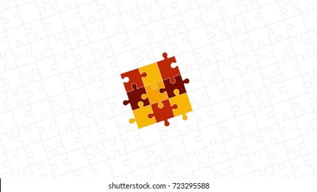 Vector Abstract colorful background made from puzzle pieces and place for your content