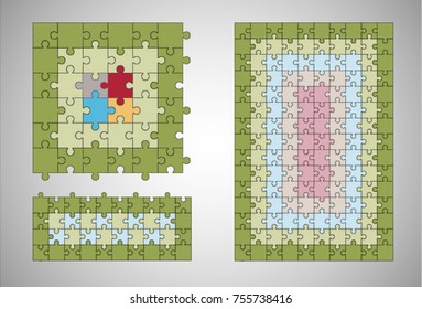 Vector Abstract colorful background made from puzzle pieces.