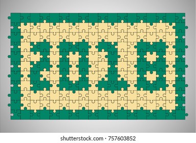 Vector Abstract colorful background made from puzzle pieces.