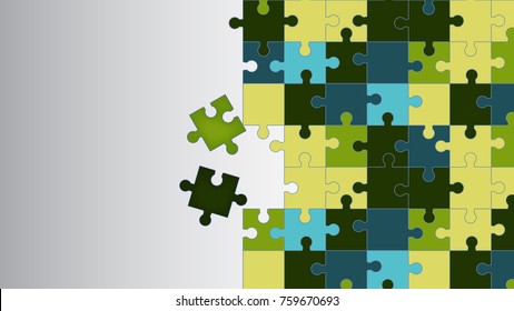 Vector Abstract colorful background made from puzzle pieces